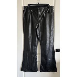 GAP 70s Flare Faux Leather Pants 35/20R Black High Rise 5-Pocket Festival NWT